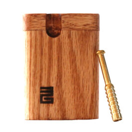 3″ American Oak Wood Dugout & One Hitter Pipe-American Crafted Stash Box