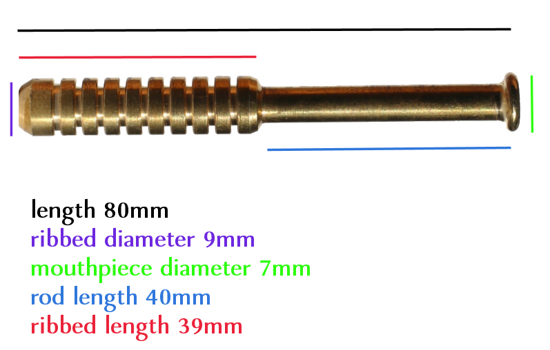 3" Ribbed Brass One Hitter Pipe