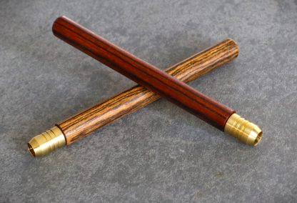 4" Exotic Wood One Hitter Pipes-Crafted Hardwood pipe with brass bowl - Image 6