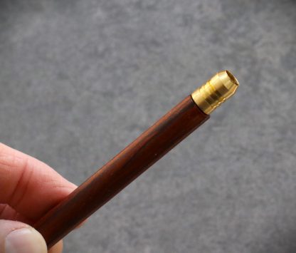 4" Exotic Wood One Hitter Pipes-Crafted Hardwood pipe with brass bowl - Image 2