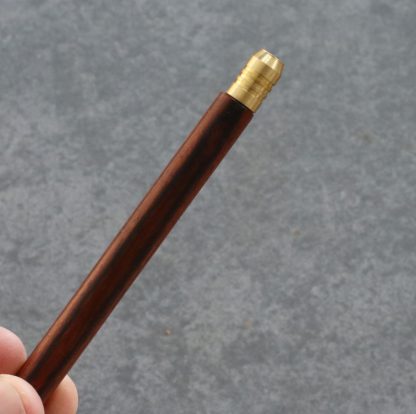 4" Exotic Wood One Hitter Pipes-Crafted Hardwood pipe with brass bowl - Image 4