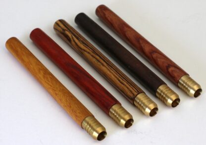 4" Exotic Wood One Hitter Pipes-Crafted Hardwood pipe with brass bowl - Image 3