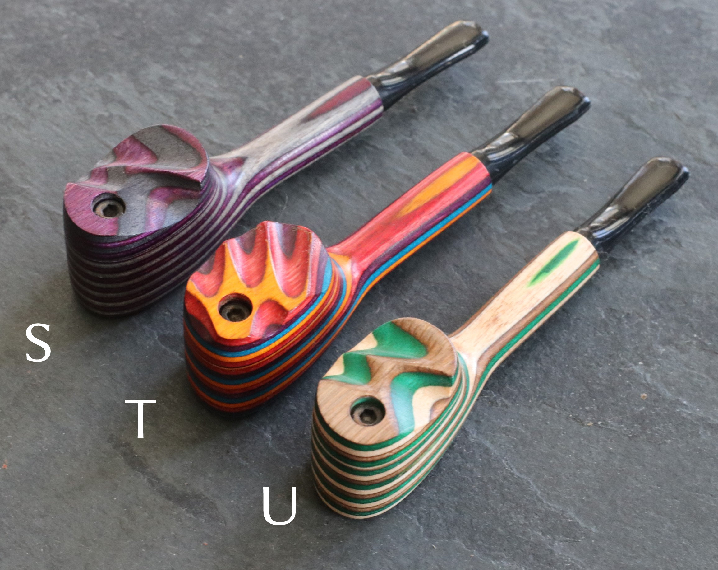 Exotic Wood Swivel Lid Pipes