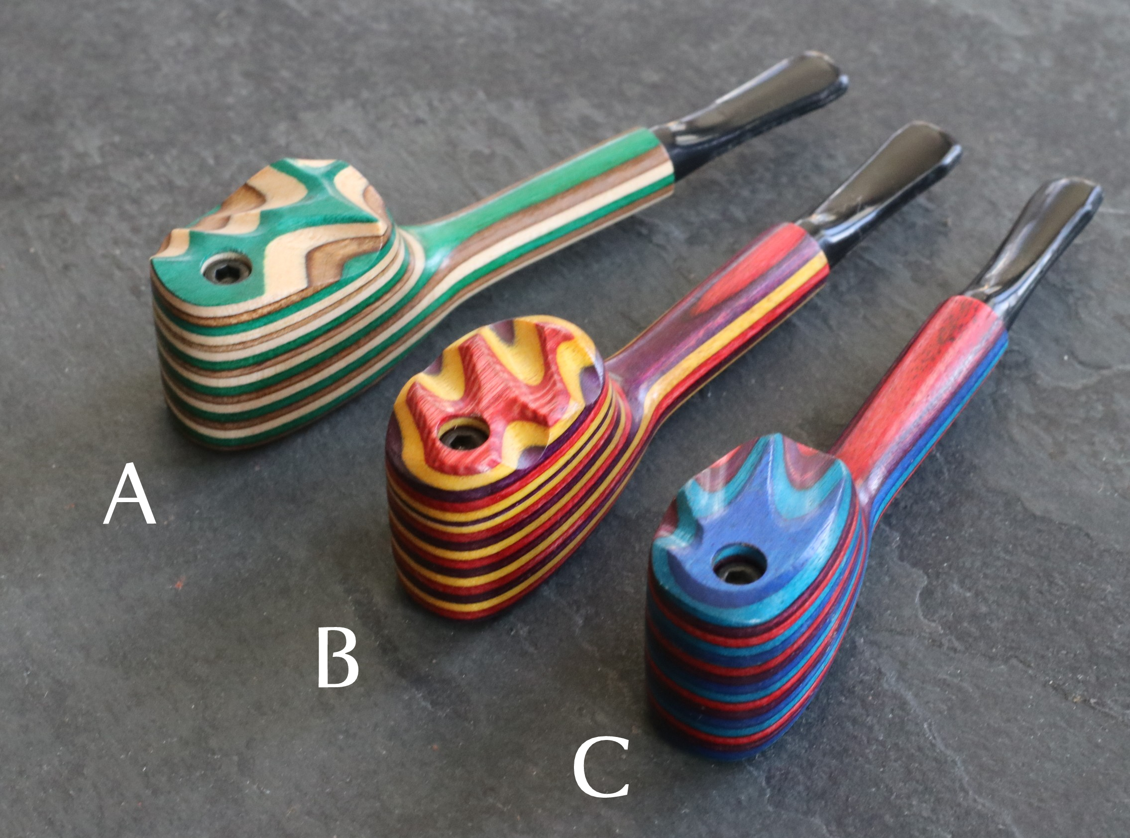 Exotic Wood Swivel Lid Pipes