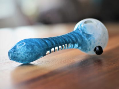 4.5" Glass Bowl-Glass Spoon pipe-Blue Rib