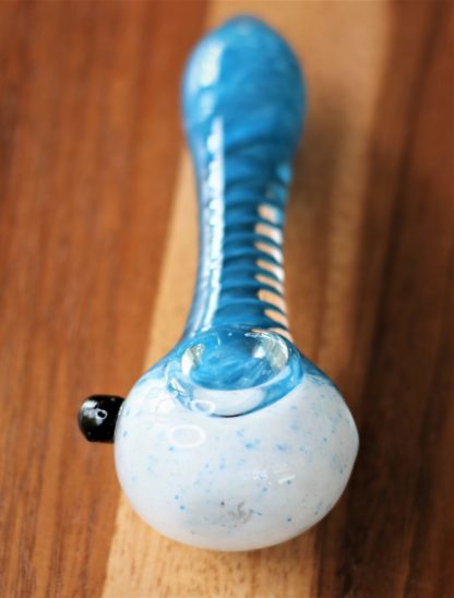 4.5" Glass Bowl-Glass Spoon pipe-Blue Rib