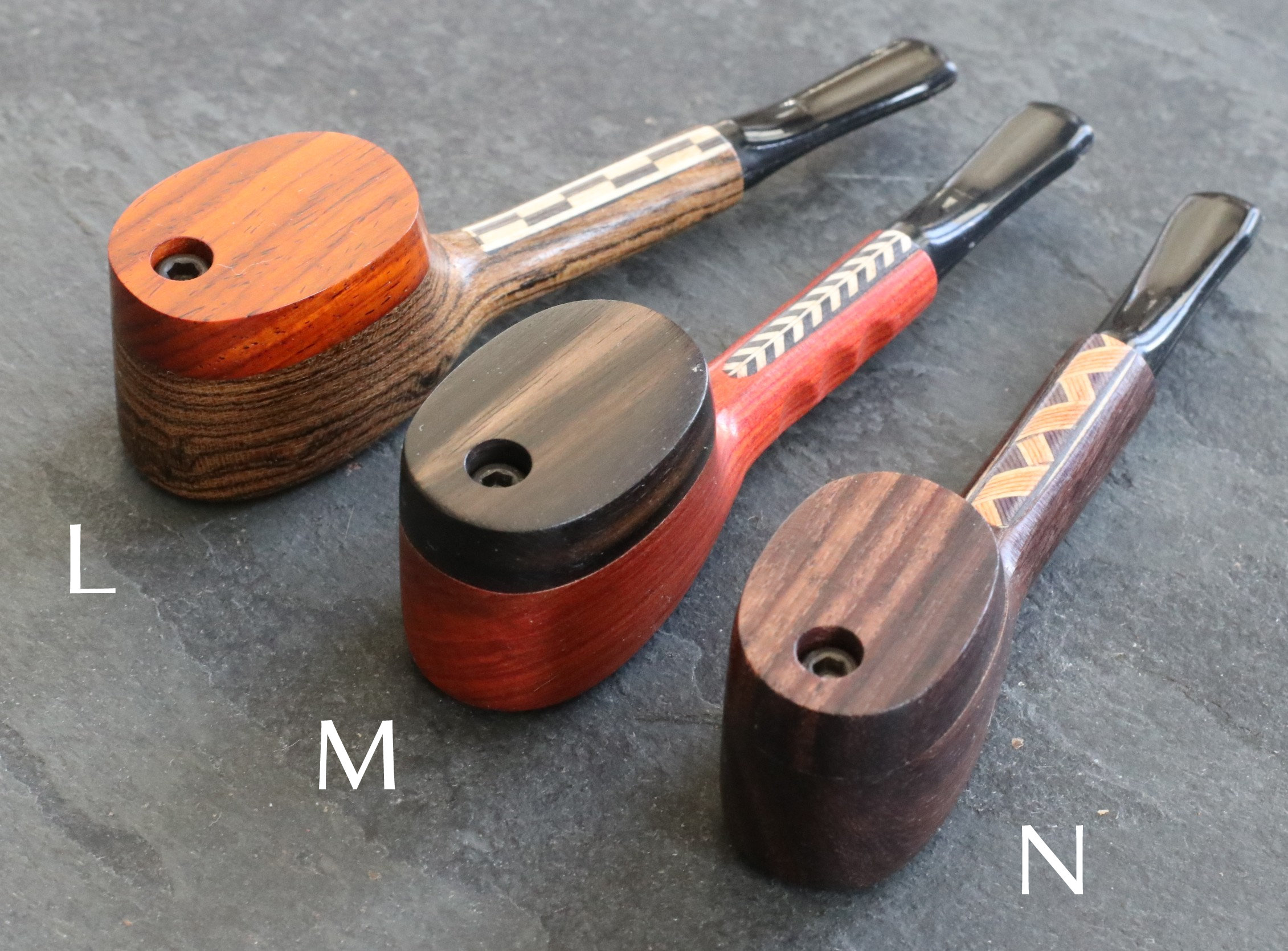 Exotic Wood Swivel Lid Pipes