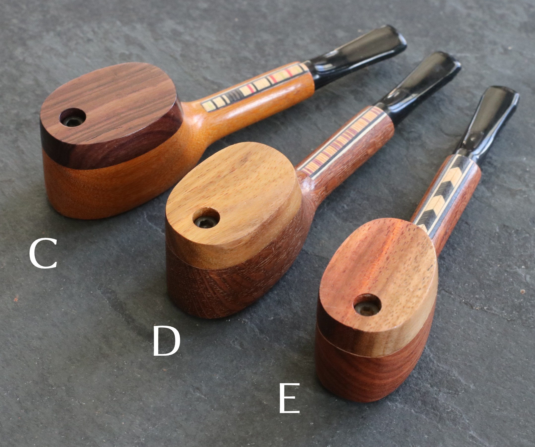 Exotic Wood Swivel Lid Pipes