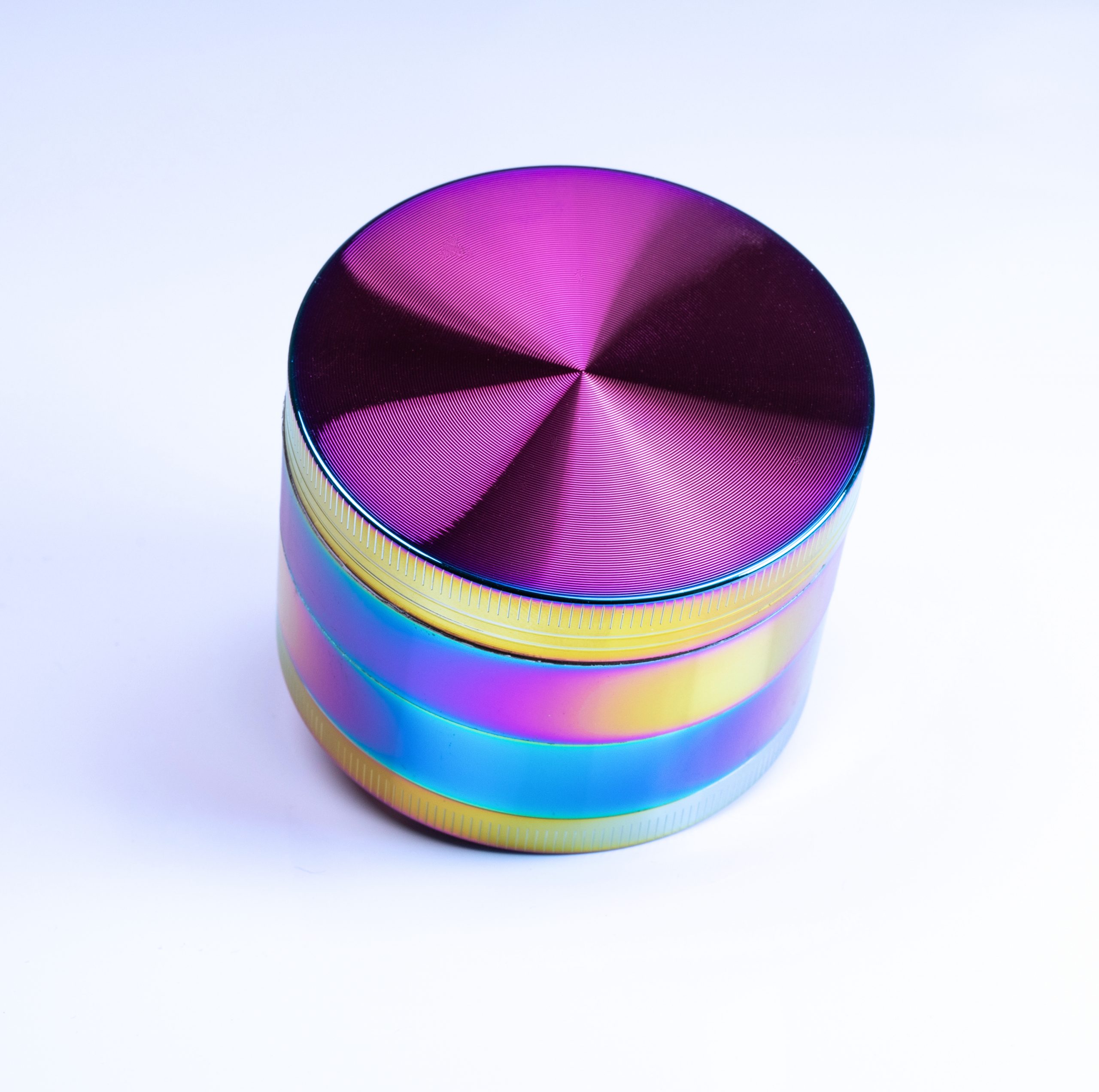 63×44mm Vicyuns Colorful Grinder Zinc Alloy Rainbow Grinder Pollen 4 Pieces Herb Grinder With Magnetic Top 