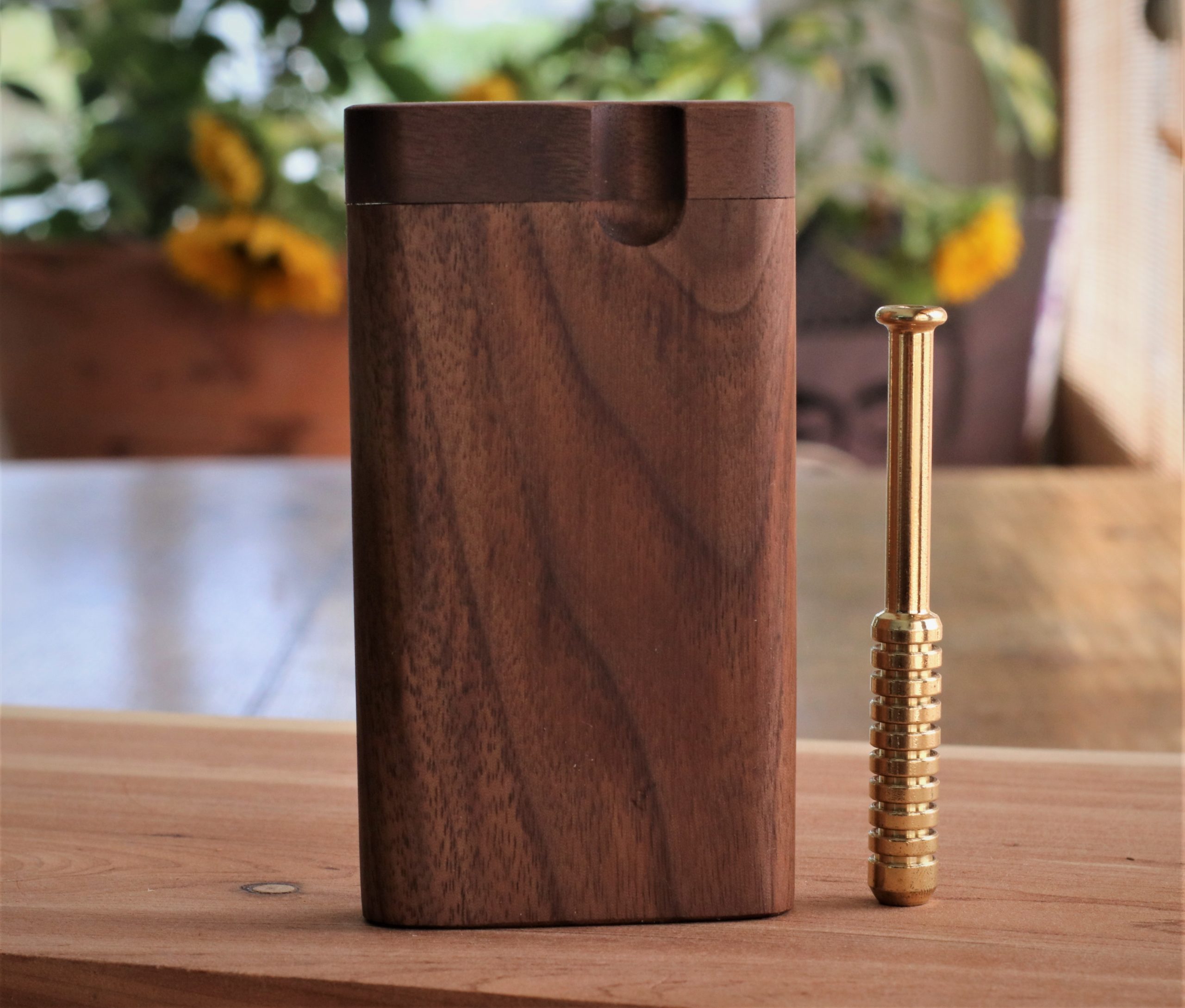 Walnut Dugout & Brass One Hitter