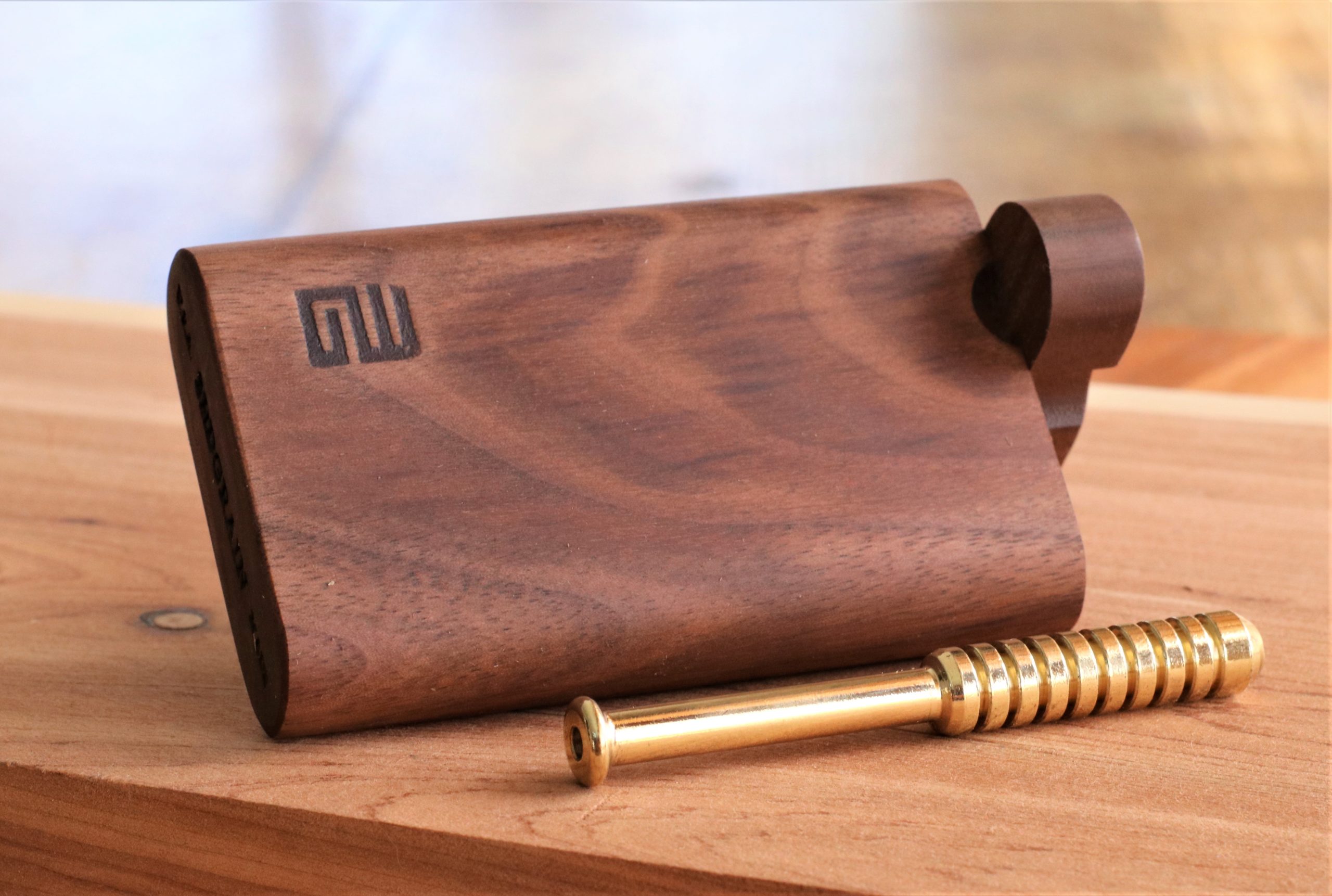 Walnut Dugout & Brass One Hitter