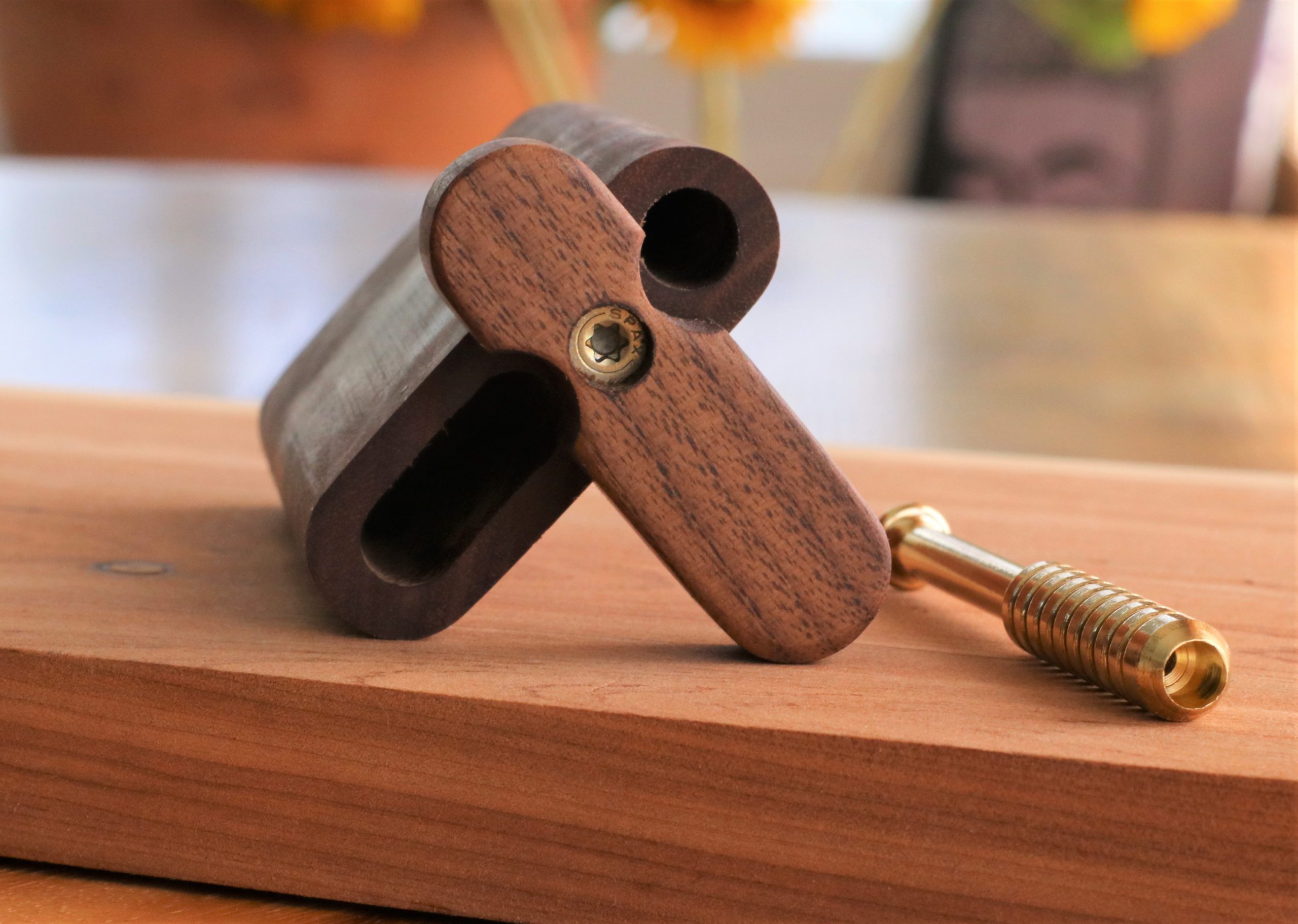 Walnut Dugout & Brass One Hitter