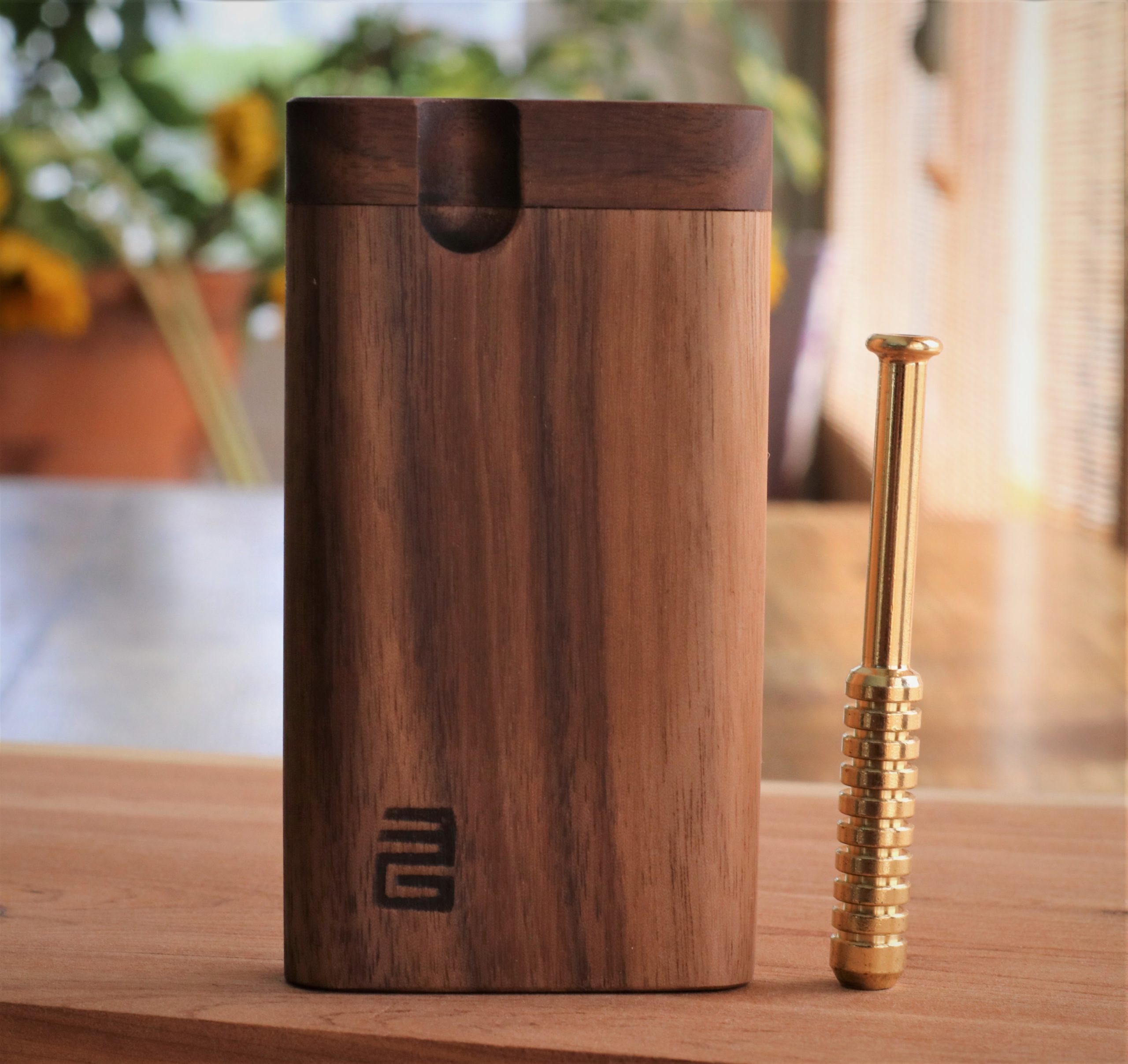 Walnut Dugout & Brass One Hitter