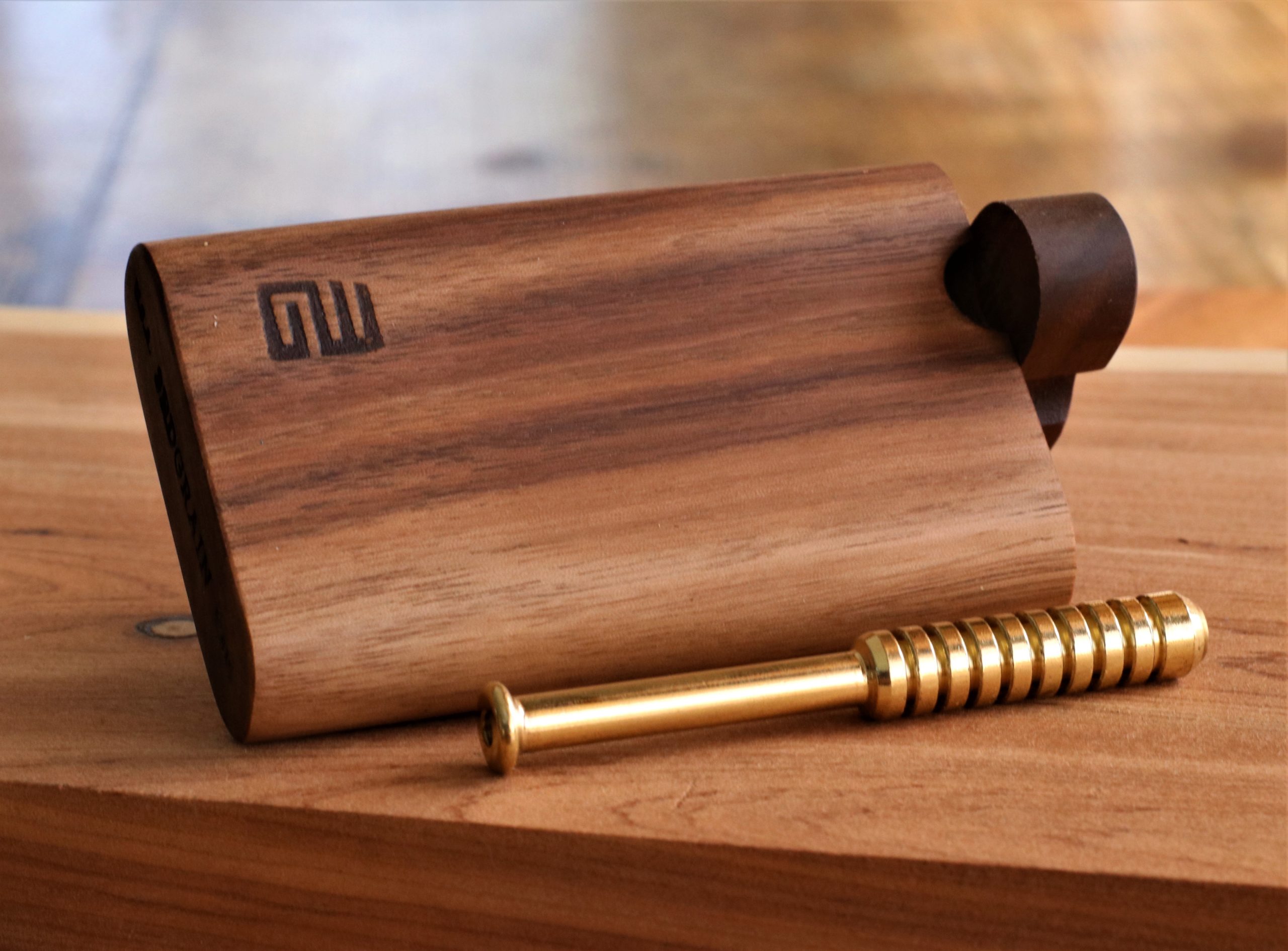 Walnut Dugout & Brass One Hitter