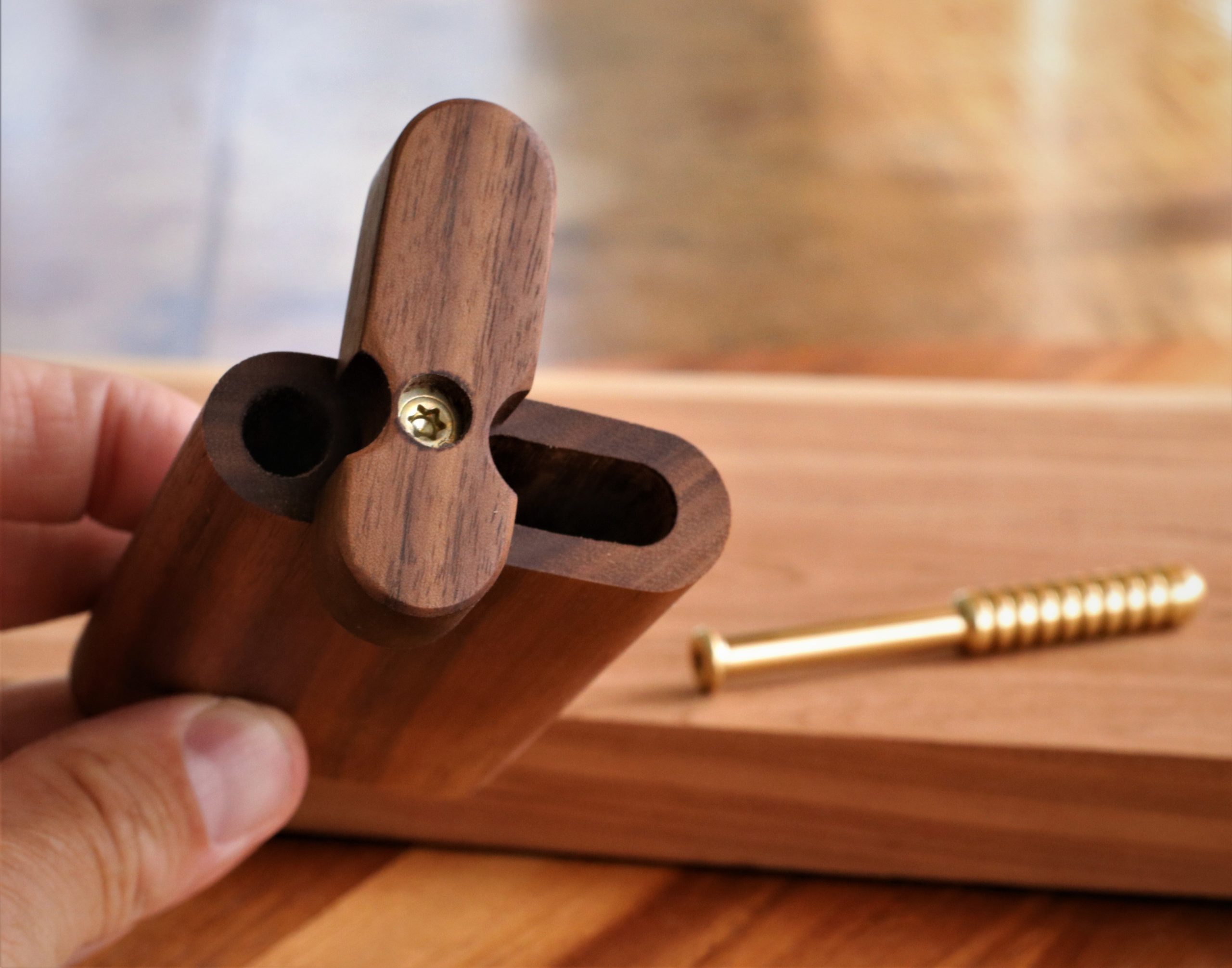 Walnut Dugout & Brass One Hitter