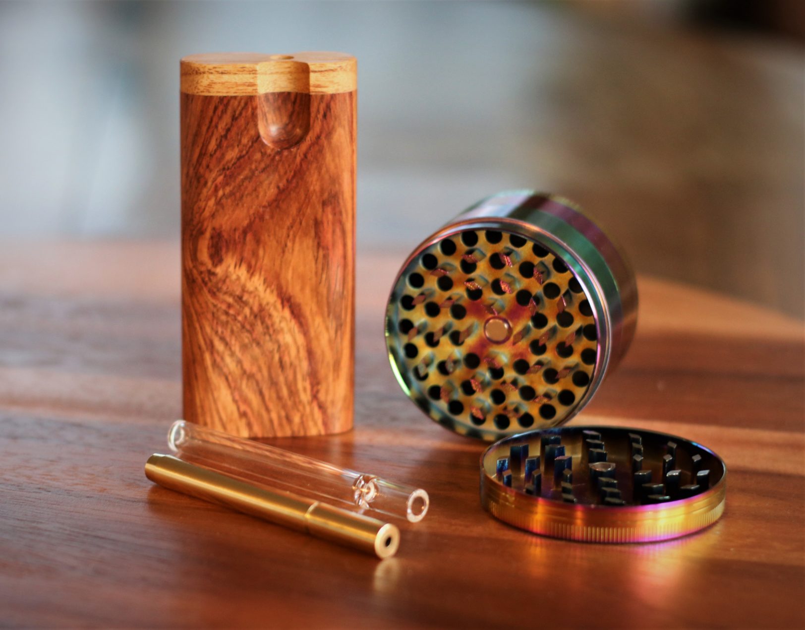 Wood Dugout- Herb Grinder- One Hitter Pipes