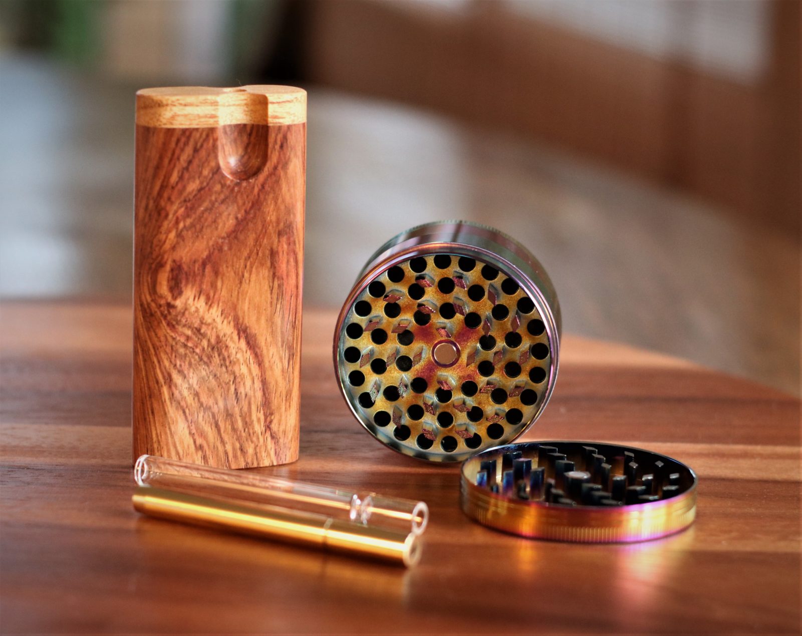 Wood Dugout- Herb Grinder- One Hitter Pipes