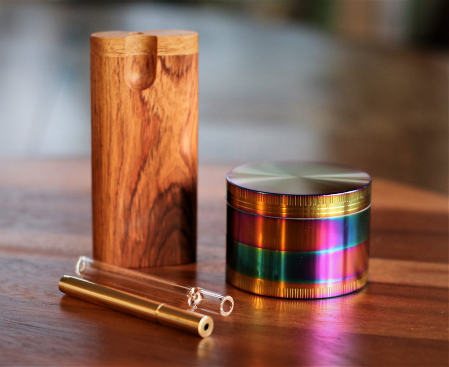 Wood Dugout- Herb Grinder- One Hitter Pipes