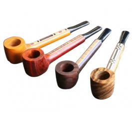 4.5″ Wood Pipe- L55 THE WARRIOR- Exotic Wood with Inlayed Stem- Perfect Smoker’s Gift