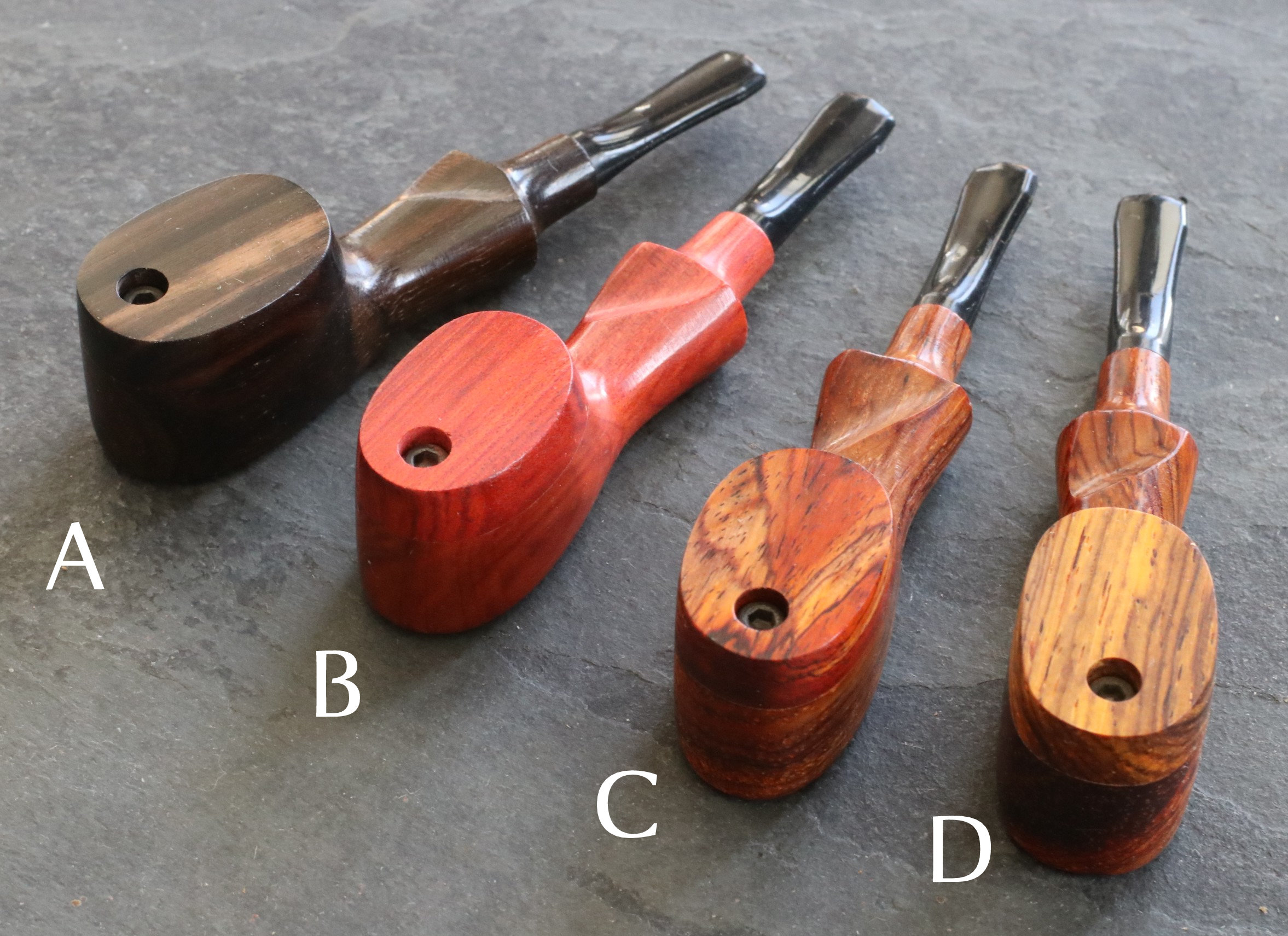 Exotic Wood Swivel Lid Pipes