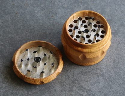 2" Wood Herb Grinder- 4 Piece Grinder with Catch-Screen-Magnetic Lid - Image 11