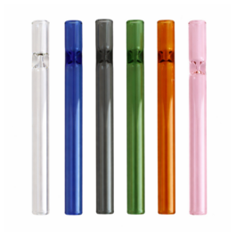 4″ Glass Tube Pipes- 6 Colors- Extra Thick Glass & Deep Bowl- Quality Glass Hitter Pipes