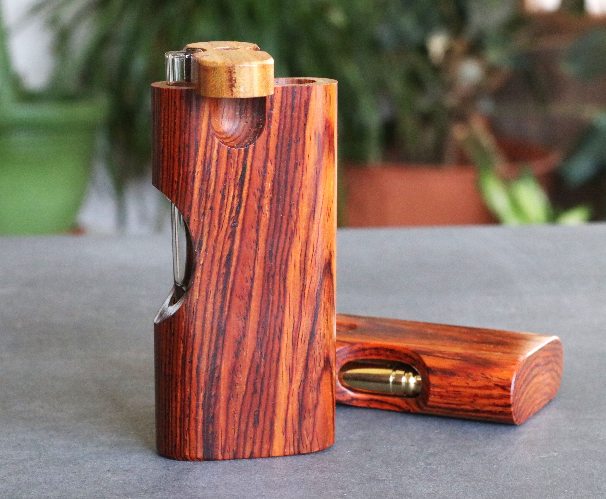 4" Cocobolo Wood Cutaway Dugout with One Hitter 