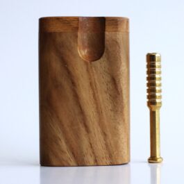 Teak Swivel Lid Dugout & One Hitter-Classy Handcrafted American Stash Box