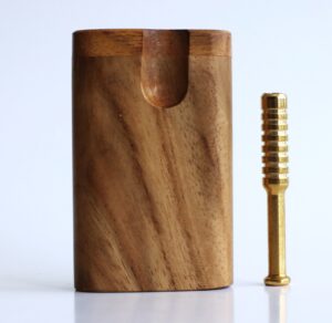 Teak Swivel Lid Dugout & One Hitter-Classy Handcrafted American Stash Box