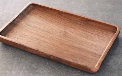 Walnut Rolling Tray-9 x 6-Small Handcrafted Wood Tray - Image 9