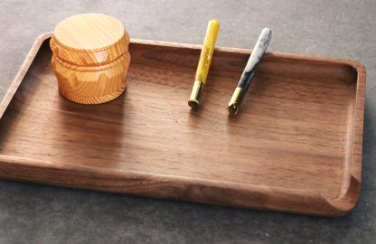 Walnut Rolling Tray-9 x 6-Small Handcrafted Wood Tray - Image 11