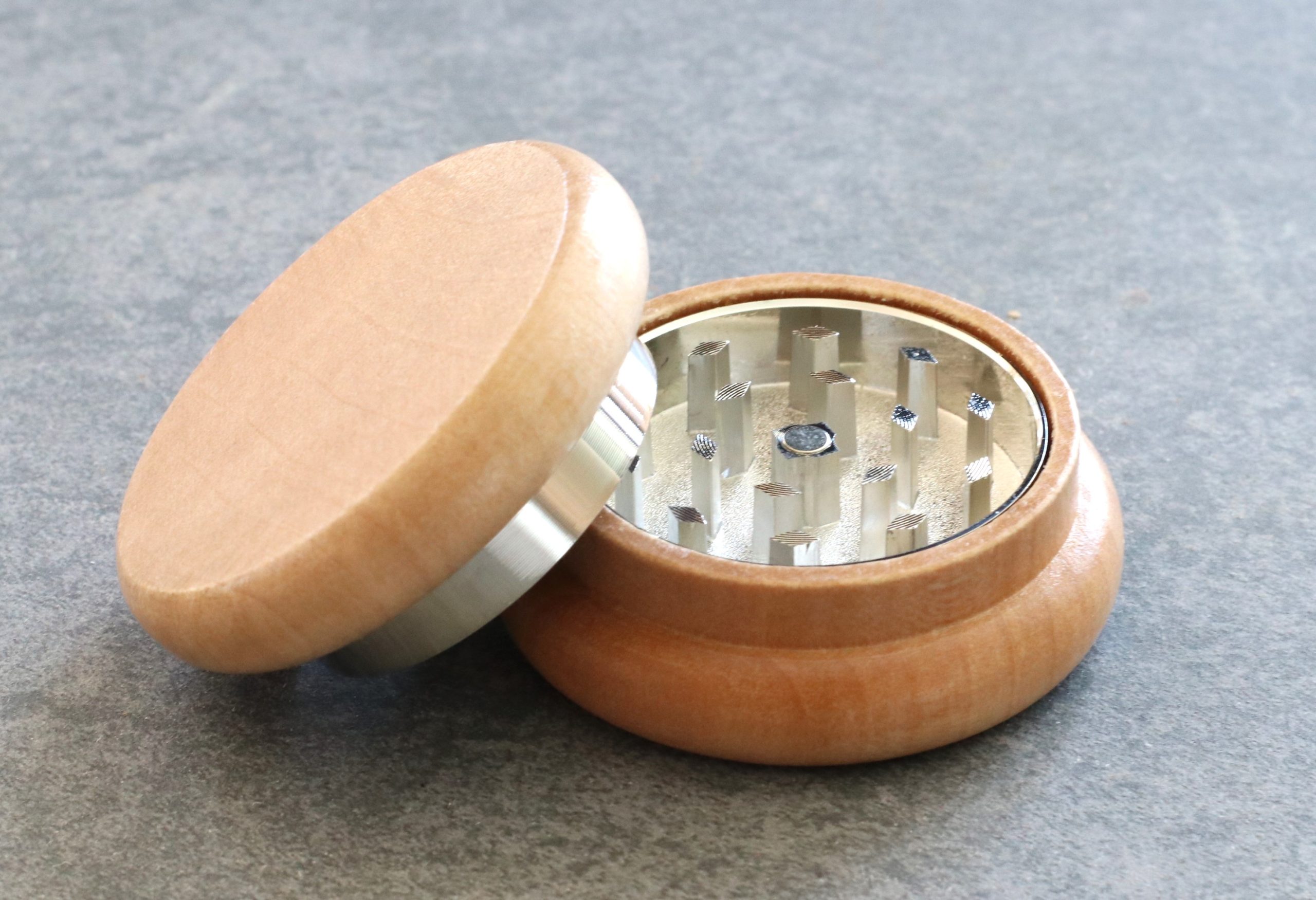 Dry Herb Grinder Cannabis Crusher - Meranti Wood Exterior