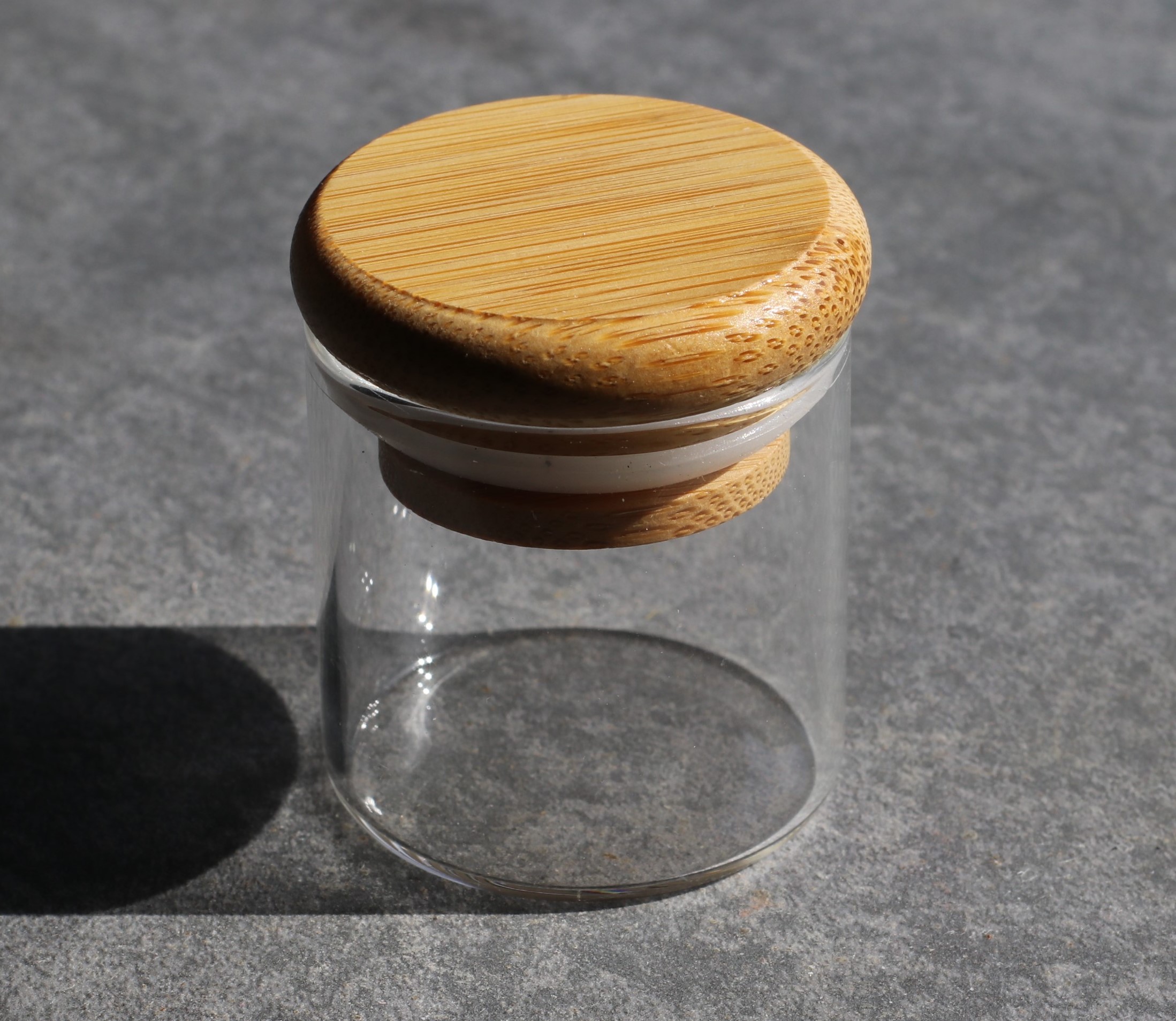 Large Bamboo Spice Jars, Spice Jars, Wooden Lid Spice Jars, Glass