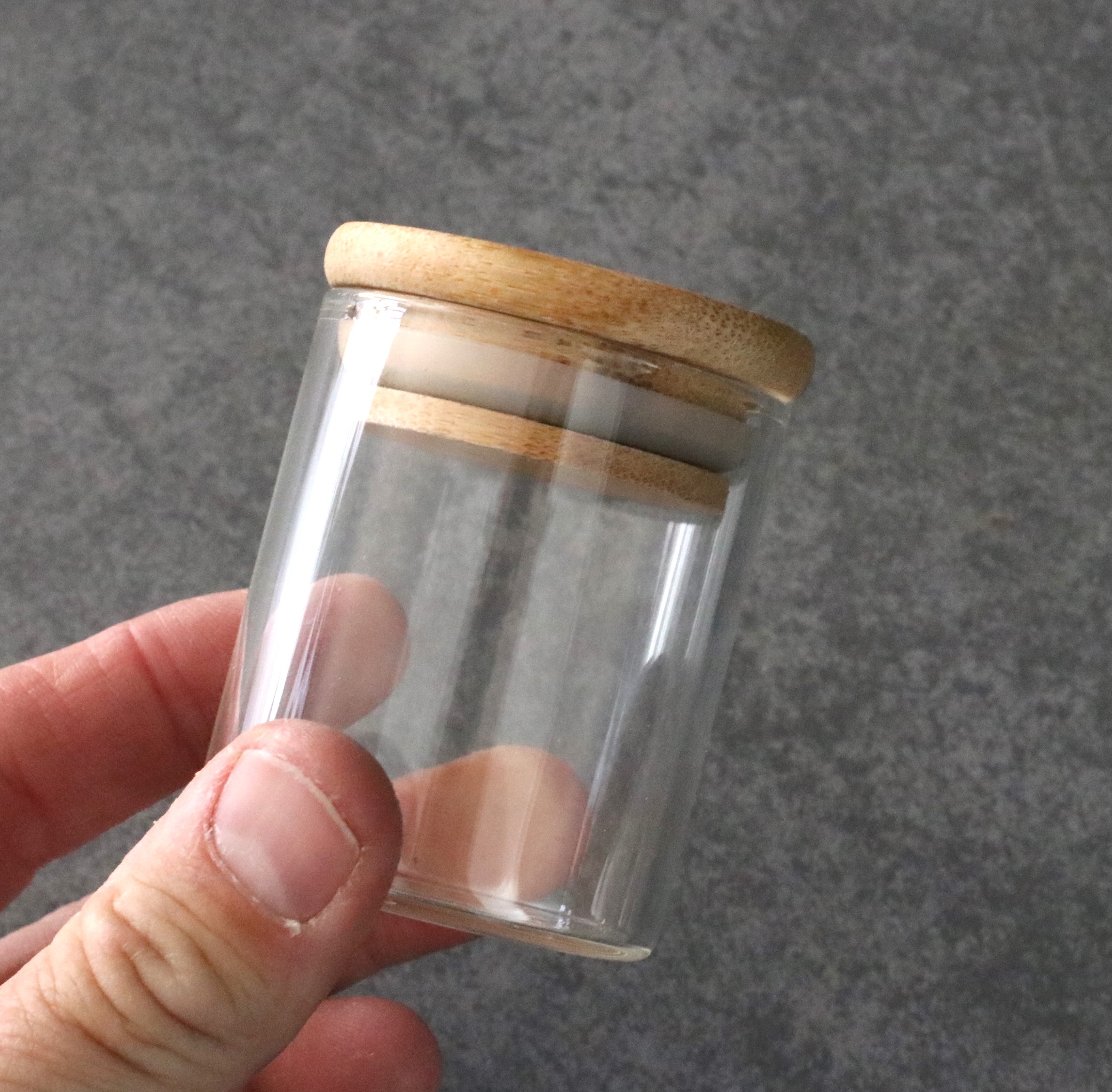 Glass Jar With Bamboo Lid