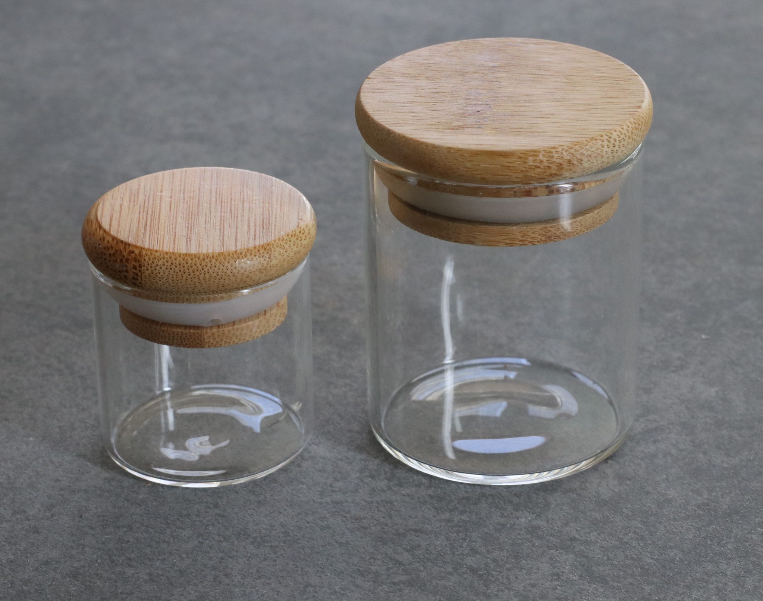 Happy Everything Mini Small Wooden Lid Glass Jar