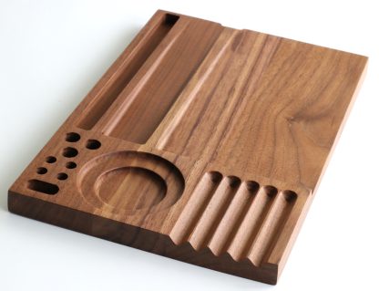 Handcrafted Walnut Wood Rolling Tray-MODEL 2- Large Stylish Tray for smoker's - Image 10