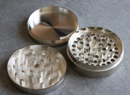 Professional Herb Grinder-3 Piece Metal-Silver