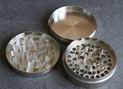 Professional Herb Grinder-3 Piece Metal-Silver