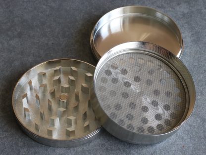 Professional Herb Grinder-3 Piece Metal-Silver