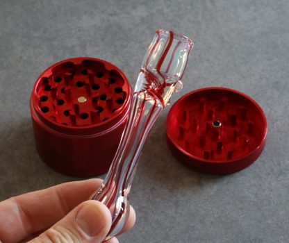 Red Grinder & Glass Chillum