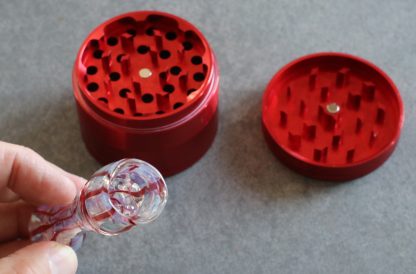 Red Grinder & Glass Chillum