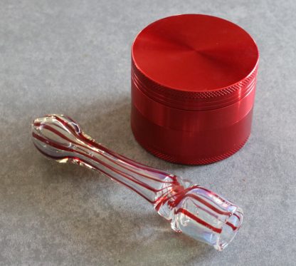 Red Grinder & Glass Chillum