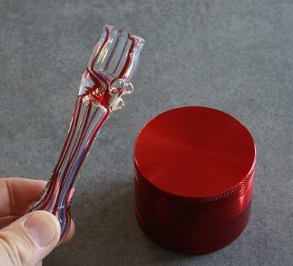 Red Grinder & Glass Chillum