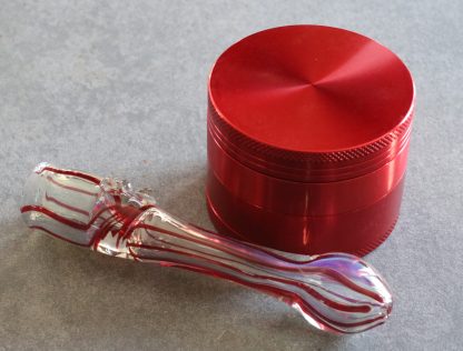 Red Grinder & Glass Chillum