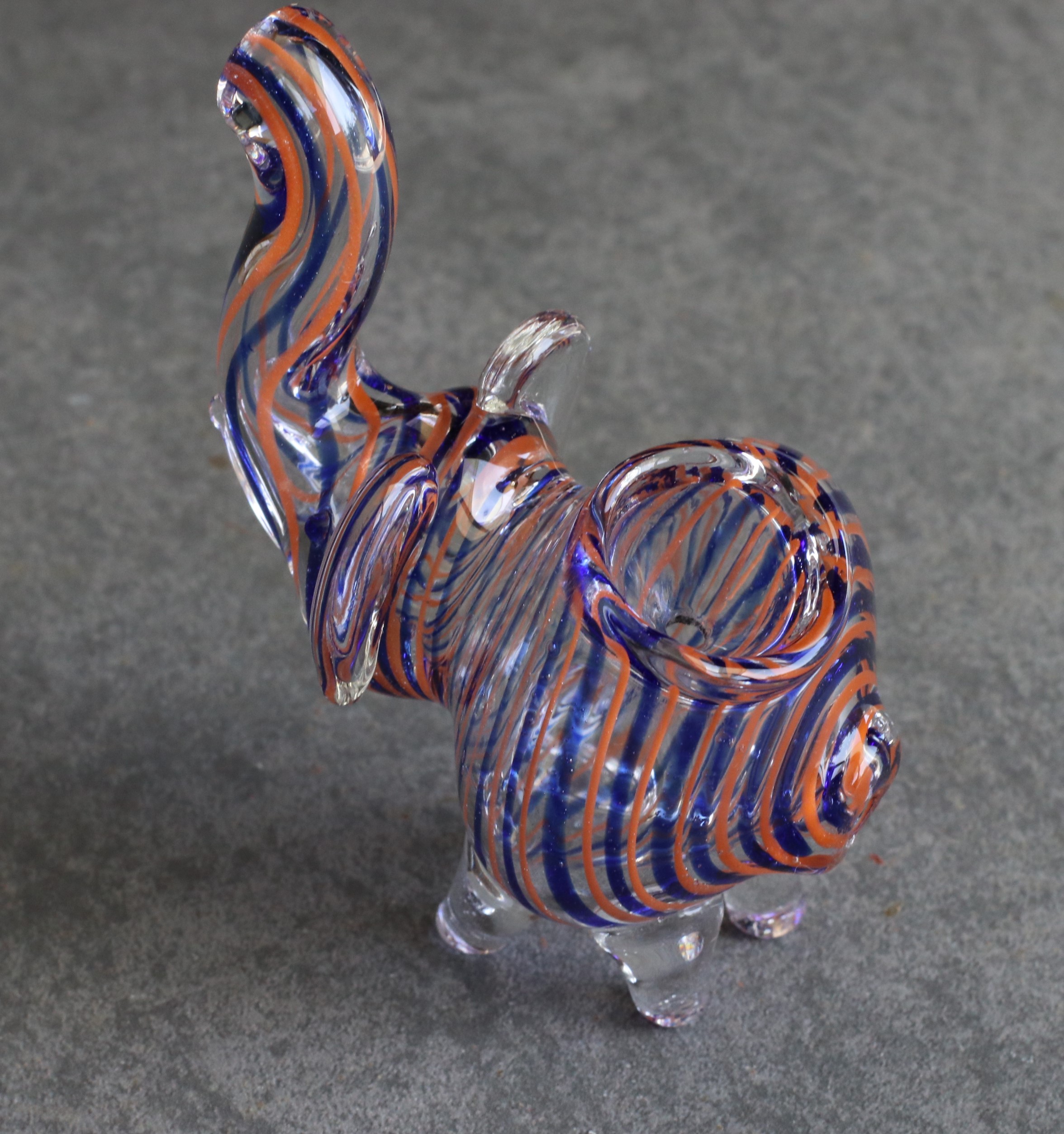 BEAUTIFUL 3 GLASS ELEPHANT SMOKING PIPE. VARIOUS COLORS. EL-1D – Gorilla  Glass Shop