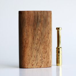 3″ Blonde Cocobolo Slider Lid Dugout & Brass one hitter pipe