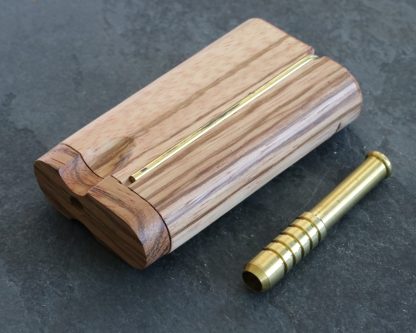 3" Bocote Wood Swivel Lid Dugout & One Hitter Pipe-American Made Stash Box