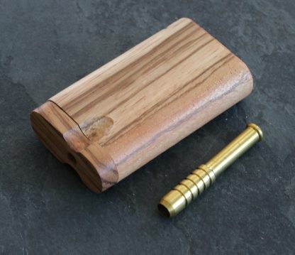 3" Bocote Wood Swivel Lid Dugout & One Hitter Pipe-American Made Stash Box - Image 3