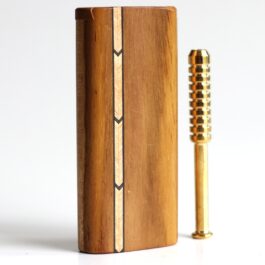 One of a Kind Teak Wood Dugout & One Hitter-Inlay Design