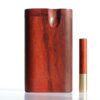 Vermillion Swivel Lid Dugout & One Hitter-Classy Handcrafted American Stash Box